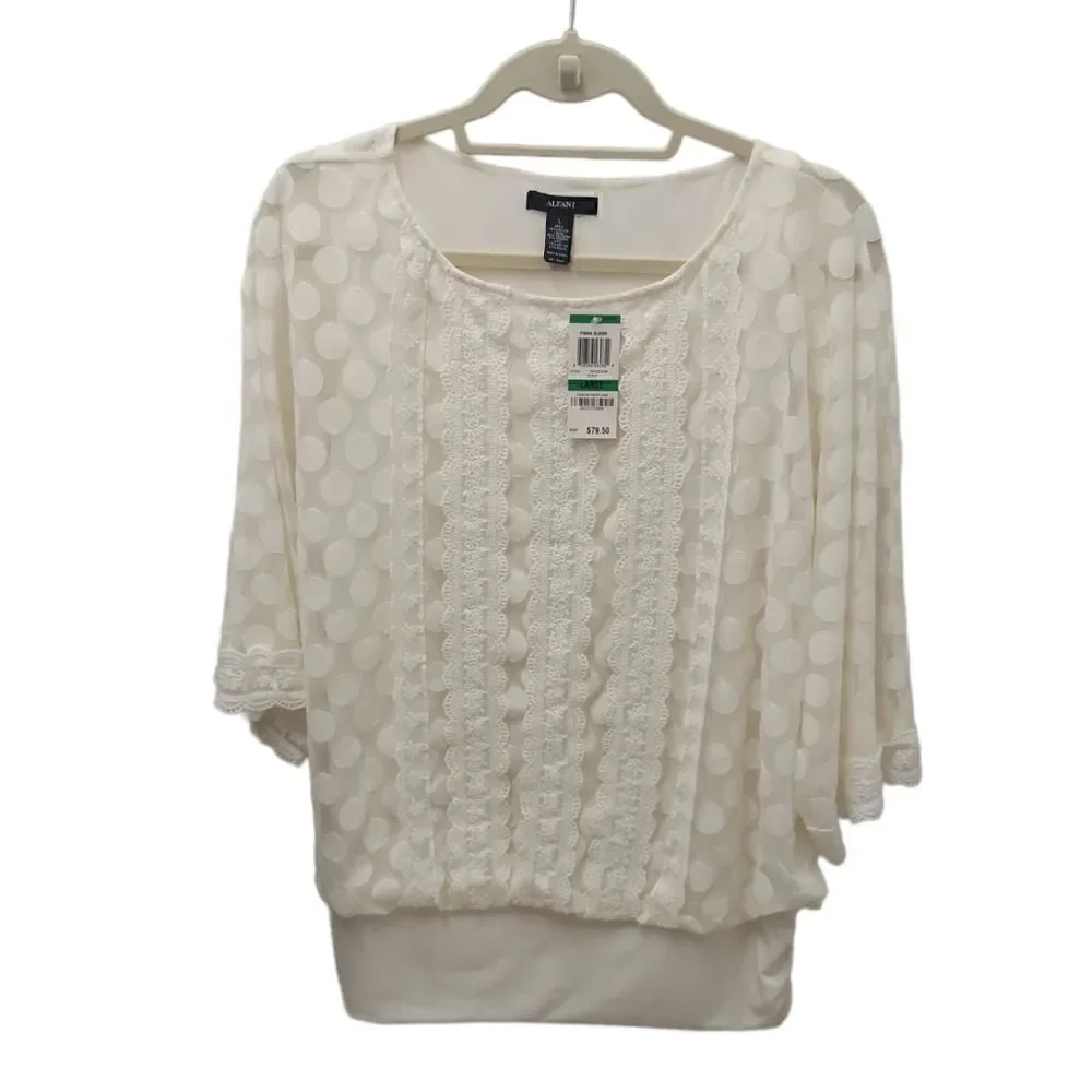 Alfani Prima Bloom Lace Blouse - Picture 5 of 6